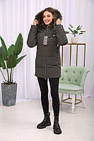 Короткая женская зимняя куртка с мехом песца Бесплатная доставка