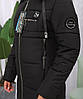 Чорна зимова тепла жіноча коротка куртка на тінсулейті., фото 2