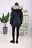 Зимова тепла жіноча з капюшоном куртка на тінсулейті з чорнобуркой., фото 5