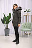 Тепла жіноча зимова куртка на тінсулейті з натуральной чорнобуркой., фото 5