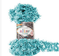 Пряжа з петлями для в'язання руками Alize Puffy Fur 6102 (нитки з петельками Алізе Пуффи Фе