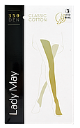 Колготки жіночі бавовна Lady May Cotton 350 Den, чорні, 4 розмір (52-54), 07605, фото 4