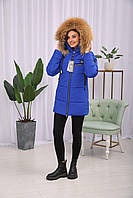 Зимняя женская теплая куртка на тинсулейте с натуральным мехом енота. Бесплатная доставка