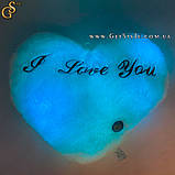 Подушка-нічник Серце Glows Heart Pillow з батарейками, фото 2