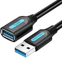 Удлинительный кабель Vention USB 3.0 Type A для передачи данных 5 Гбит/с 0,5 м Черный CBHBD