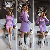 Міні-сукня зі спідницею на запах Люкс лаванда (різні кольори) XS S M L, фото 9