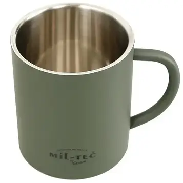 Чашка тактична з подвійною стінкою  450 ml. Olive Mil-Tec 14603500