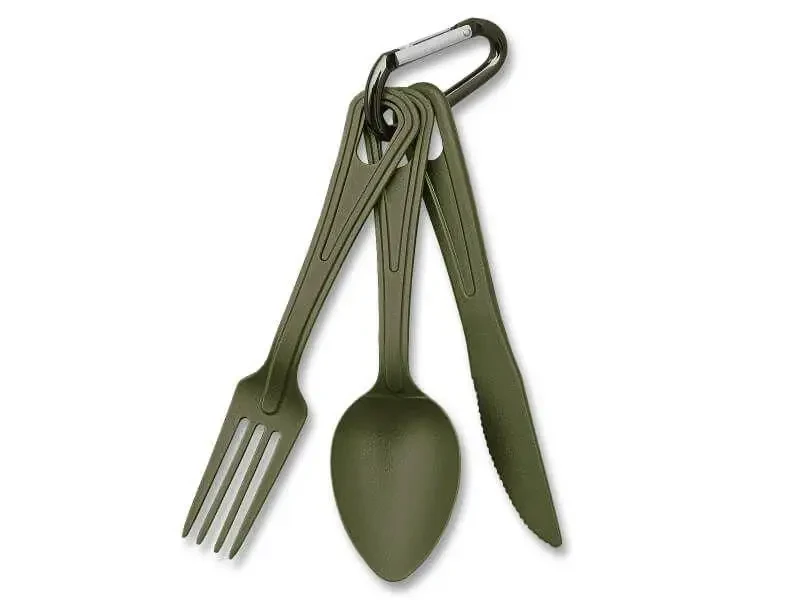 Набір столових приладів Mil-Tec 14628101 на карабіні PeremogaUA, фото 1