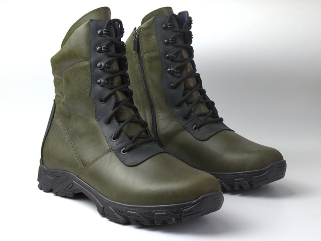 Зимние берцы тактические хаки больших размеров военные кожа натуральный мех Rosso Avangard Himerua BS