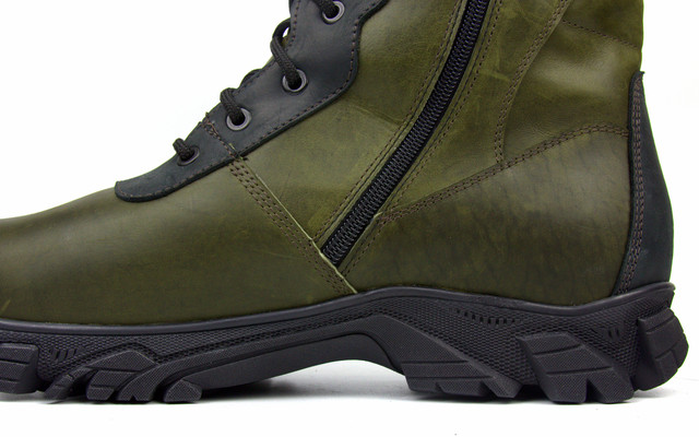 Зимние берцы тактические хаки больших размеров военные кожа натуральный мех Rosso Avangard Himerua BS