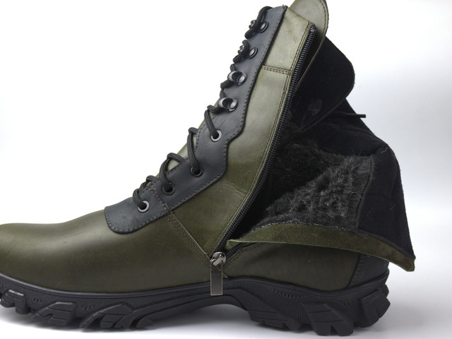 Зимние берцы тактические хаки больших размеров военные кожа натуральный мех Rosso Avangard Himerua BS