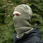 Чоловіча тактична шапка-балаклава хакі камуфляж із сіткою військова армійська, фото 4