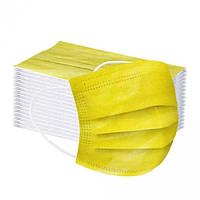 Медицинские маски Medicom Safe+Mask трехслойные желтый (500 шт/ящ)