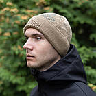 Чоловіча тактична шапка-балаклава бежева камуфляж із сіткою військова армійська, фото 8