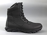 Зимові тактичні берці великих розмірів військові шкіра натуральне хутро чорні Rosso Avangard Himerua BS, фото 2