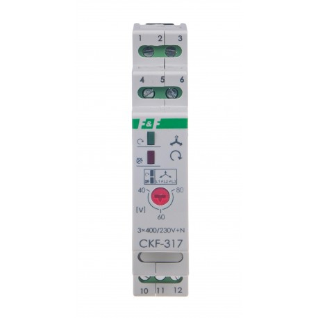 Реле чергування та пропадання фаз CKF-317 TRMS 3×400 В+N 8А F&F