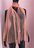 Легкий шарф, жіноча шаль персикова, фото 2