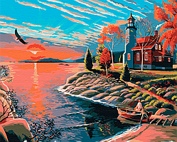 Картина за номерами морський пейзаж Мальовничий ранок 40х50см Картини за номерами морська тематика Brushme BS51584