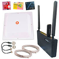 Потужний 4G WI-FI комплект "Інтернет для приватного будинку та офісу" (роутер NETIS N1, Потужна антена МІМО 17 Дб.)