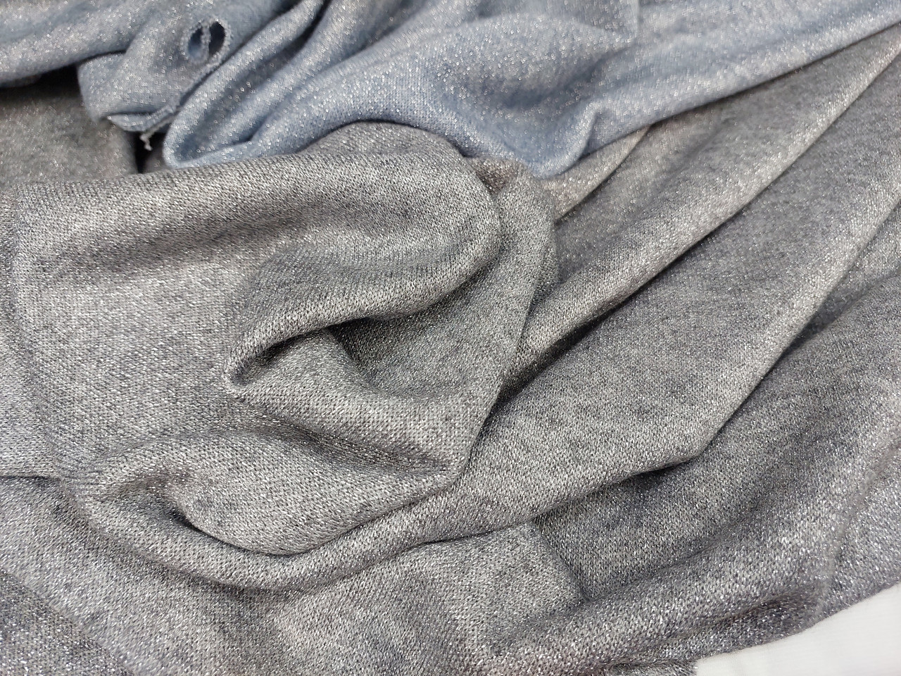 Ангора двостороння з люрексом сірий., фото 1