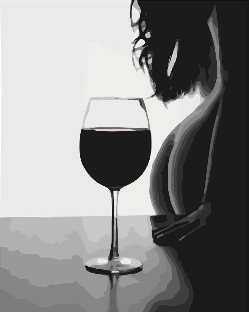 Картина за номерами Інтимність Картини на полотні красива дівчина вино 40х50 Розмальовка для дорослих Brushme BS36137