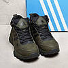 Чоловічі зимові шкіряні черевики, кросівки (натуральна шкіра) хакі на хутрі, чоловіче взуття на зиму, розмір 40 41 42 43 44 45, фото 4
