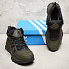 Чоловічі зимові шкіряні черевики, кросівки (натуральна шкіра) хакі на хутрі, чоловіче взуття на зиму, розмір 40 41 42 43 44 45, фото 6