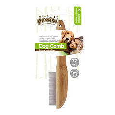 Гребінець бамбуковий 77 зубців для собак і кішок Pawise 21,5х5,5 см