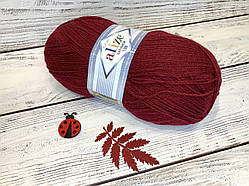 Пряжа для в'язання Lanagold 800. 100 г. 730 м. Колір — Бордо 57