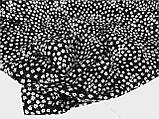 Тканина Шовк Армані принт дрібні квіточки на чорному фоні.№905, фото 3