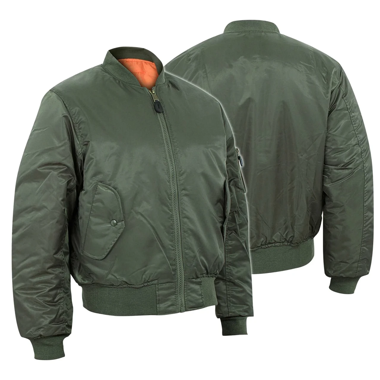 Куртка бомбер двостороння льотна Mil-Tec us flight Jacket ma1 style 10403001 Olive PeremogaUA, фото 1