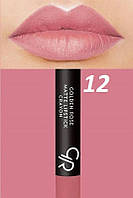 Матовая стойкая помада-карандаш тон 12 Golden Rose MATTE LIPSTICK CRAYON / Турция