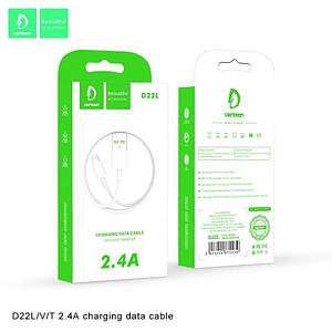 Кабель Data Cable Lightning Denmen D22L 2.4A , Белый