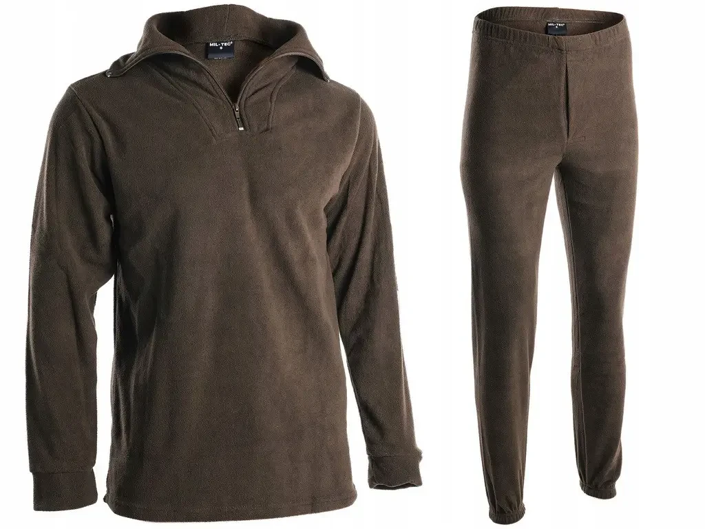 Термобілизна тактична на флісі Mil-Tec od Thermoflece undermoflece with zipper 11220001 Олива