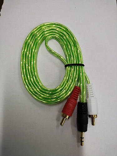 Купити Кабель AUX 2 RCA - Jack 3.5 2 pin 1.5 м тех. пакет зеленого ...