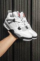 Мужские кроссовки Air Jordan 4 White Cement Grey White Black 308497-103