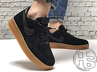 Женские кроссовки Nike Air Force 1 Low Suede Black Gum (с мехом) AA0287-002 36