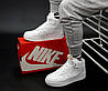 Nike Air Force High Lois Vuitton White Жіночі та Чоловічі кросівки Найк Аїр Форс Луї Віттон Високі білі шкіра, фото 9