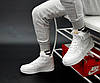 Nike Air Force High Lois Vuitton White Жіночі та Чоловічі кросівки Найк Аїр Форс Луї Віттон Високі білі шкіра, фото 3