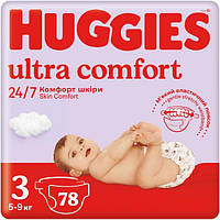 Подгузники Huggies Ultra Comfort 3 (4 - 9 кг) 78 шт (унисекс) Mega Pack