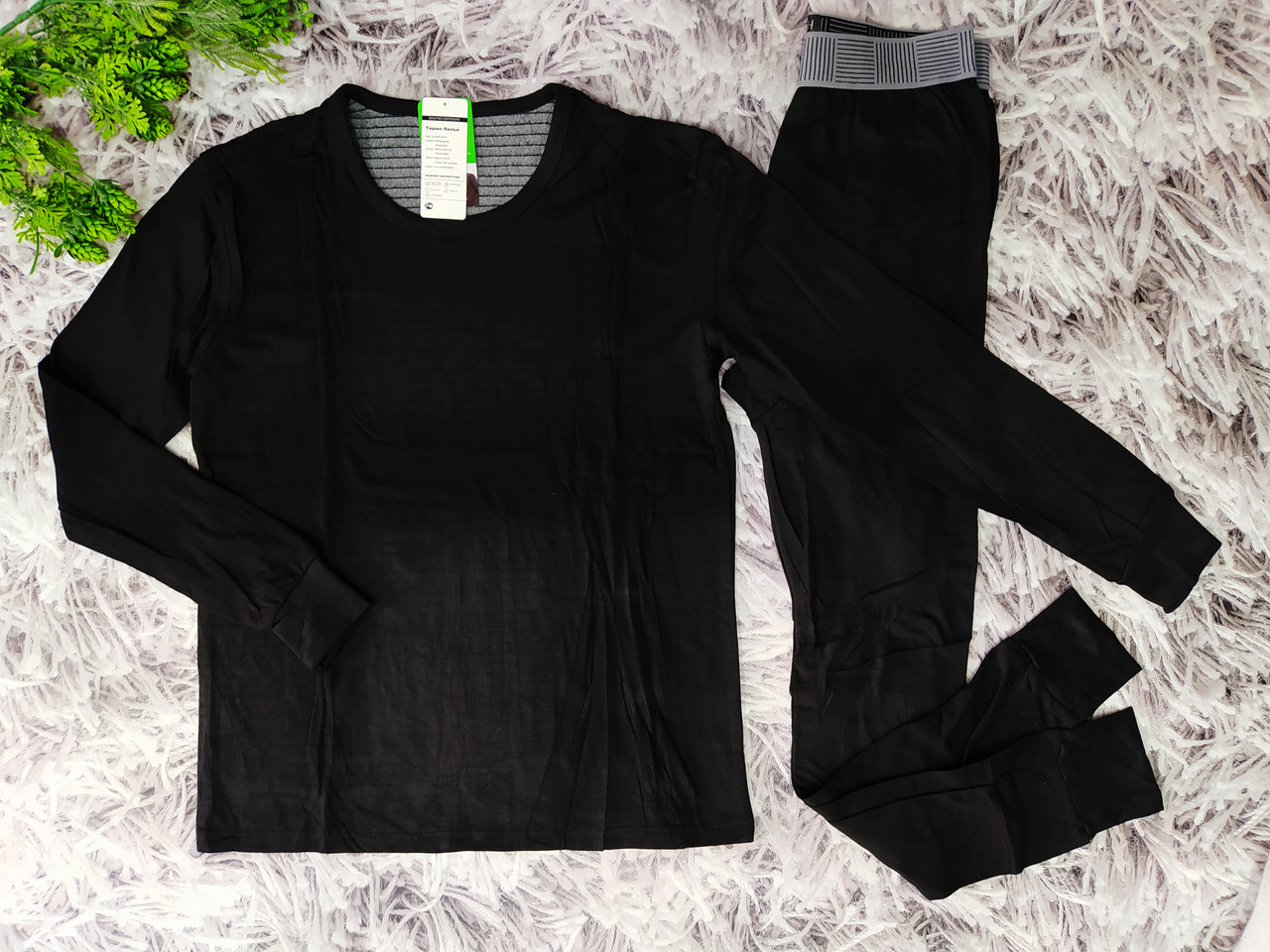 Термобілизна комплект чоловічий розмір XL 48-50 двошаровий чорний Incan 22101