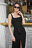 Жіноча сукня-футляр із високим розрізом на спідниці Люкс чорне (різні кольори) ХС С М Л, фото 5