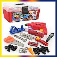 Детский игровой набор инструментов строителя в чемодане для мальчиков, мастерская с инструментами 2059