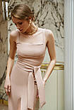 Жіноча сукня-футляр із високим розрізом на спідниці Люкс беж (різні кольори) ХС С М Л, фото 8