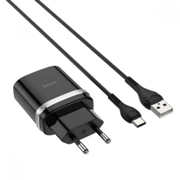 Мережевий зарядний пристрій Hoco C12Q Type-C Smart QC3.0 EU швидкий заряджання, Білий