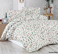 Фланелевое постельное белье (байка) полуторный размер Cotton Collection "Gnomes White"