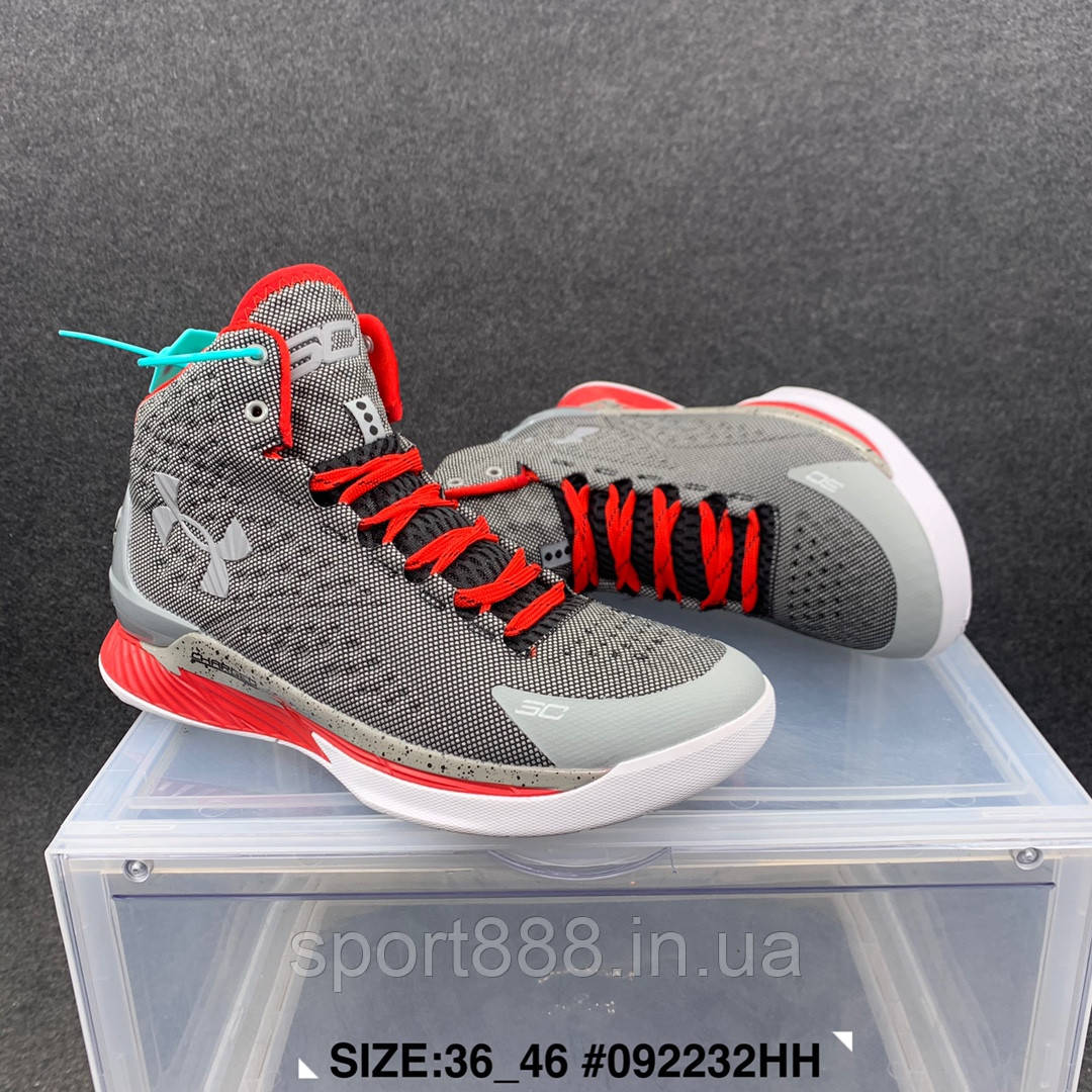 Eur36-46 кросівки Under Armour Curry 1 One Grey Red баскетбольні чоловічі Карі