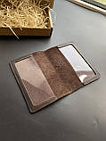 Шкіряна обкладинка на посвідчення ВІЙСЬКОВИЙ КВИТОК коричнева, фото 2