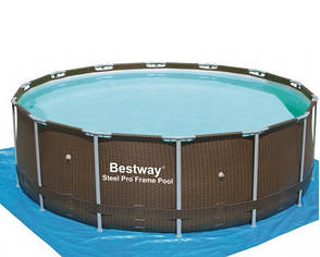 Bestway 56484 - (круглий) каркасний басейн Rattan Frame 427x122 см, фото 2