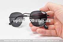 Сонцезахисні окуляри З ДІОПТРІЯМИ ДЛЯ ЗОРУ в стилі Ray-Ban у сірій оправі з темно-сірою лінзою, фото 3